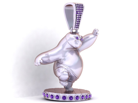 Model Cetak 3D Liontin Panda Menari Model Cetak 3D