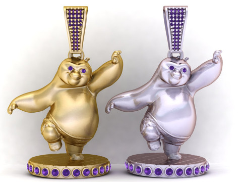 Model Cetak 3D Liontin Panda Menari Model Cetak 3D