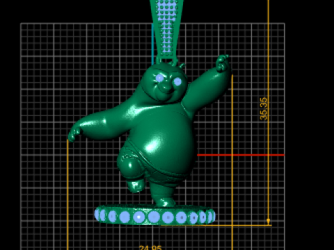 Model Cetak 3D Liontin Panda Menari Model Cetak 3D