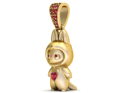 Modèle imprimable en 3D de pendentif coeur lapin Modèles 3D en vedette
