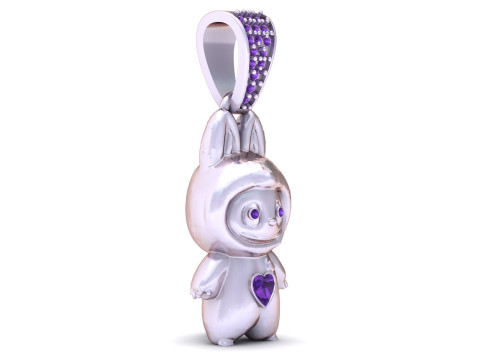 Modèle imprimable en 3D de pendentif coeur lapin Modèles 3D en vedette