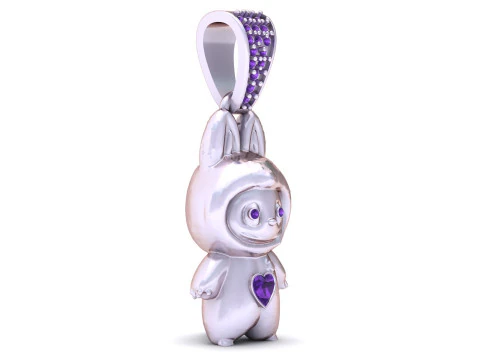 Heart Bunny Pendant 3D Printable Model 3D Print Model