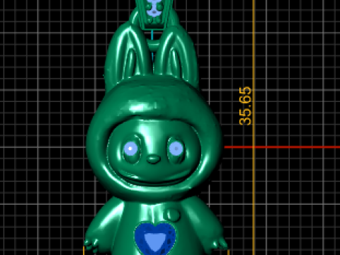 Modèle imprimable en 3D de pendentif coeur lapin Modèles 3D en vedette