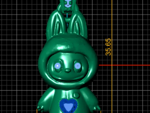 Heart Bunny Pendant 3D Printable Model 3D Print Model