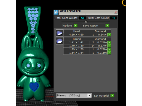 Modèle imprimable en 3D de pendentif coeur lapin Modèles 3D en vedette