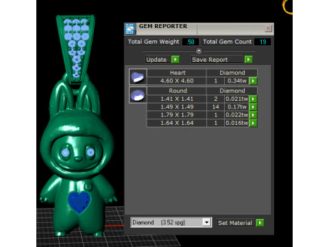 Heart Bunny Pendant 3D Printable Model 3D Print Model