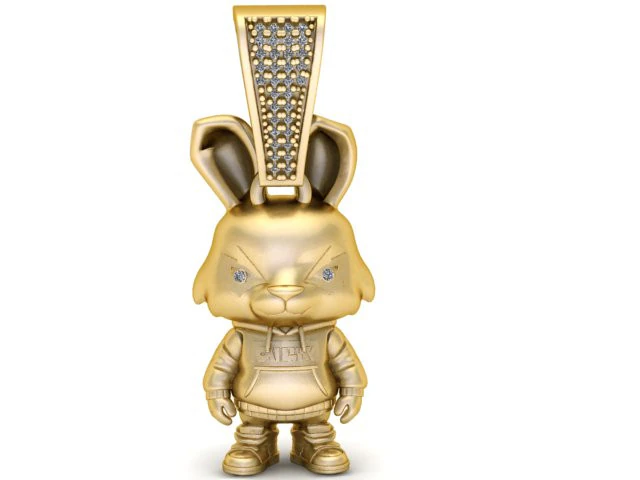 Angry Rabbit Pendant 3D Printable Model 3D Print Model .c4d .max .obj .3ds .fbx .stl .blend 