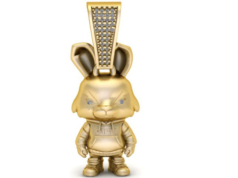 Angry Rabbit Pendant 3D Printable Model 3D Print Model