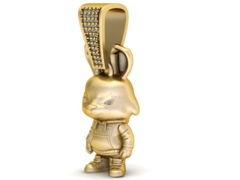 Angry Rabbit Pendant 3D Printable Model 3D Print Model