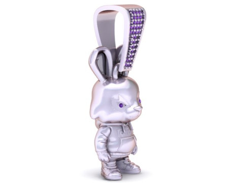愤怒的兔子吊坠 3D 打印模型 3D 打印模型