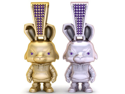 愤怒的兔子吊坠 3D 打印模型 3D 打印模型