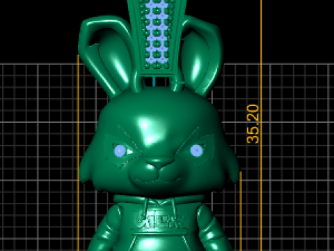 愤怒的兔子吊坠 3D 打印模型 3D 打印模型