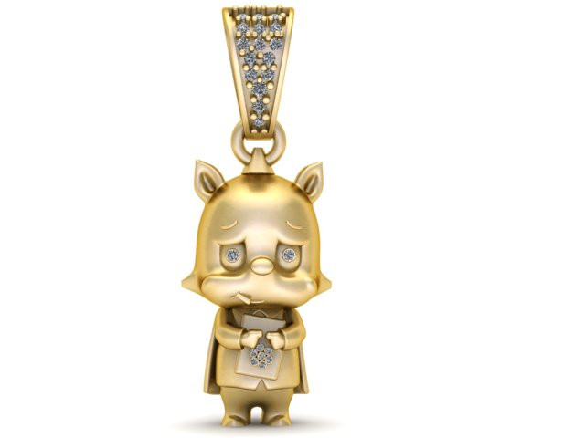 Cute Crying Creature Pendant 3D Printable Model 3D Print Model .c4d .max .obj .3ds .fbx .stl .blend 