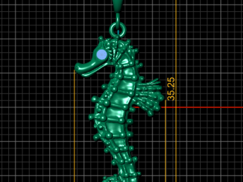 3D-модель для друку з підвіскою «Морський коник». 3D Принт Модель