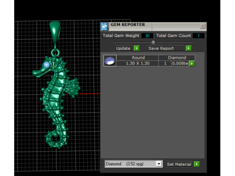 3D-модель для друку з підвіскою «Морський коник». 3D Принт Модель