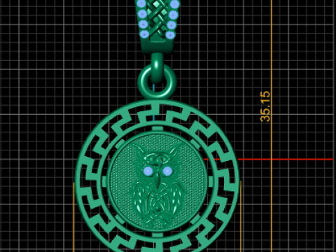 凯尔特猫头鹰奖章吊坠 3D 打印模型 3D 打印模型