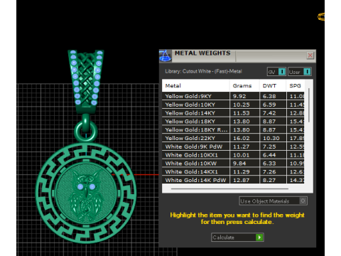 凯尔特猫头鹰奖章吊坠 3D 打印模型 3D 打印模型