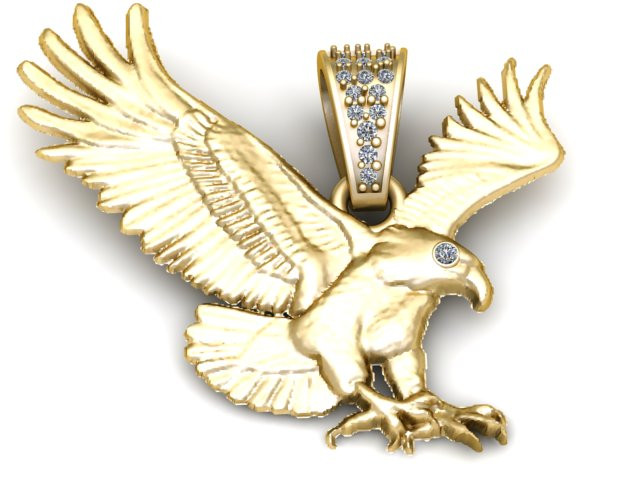 Modèle imprimable en 3D de pendentif aigle volant Modèles 3D en vedette .c4d .max .obj .3ds .fbx .stl .blend 