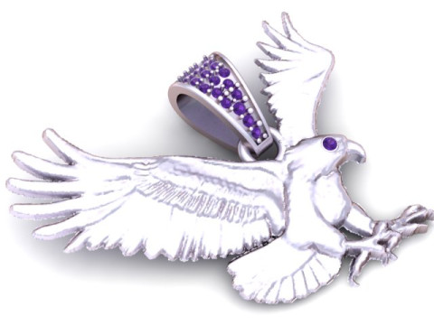 Modèle imprimable en 3D de pendentif aigle volant Modèles 3D en vedette
