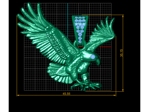 Modèle imprimable en 3D de pendentif aigle volant Modèles 3D en vedette