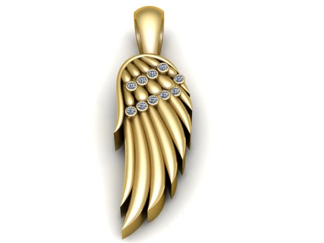 Angel Wing Pendant 3D Printable Model 3D Print Model .c4d .max .obj .3ds .fbx .stl .blend