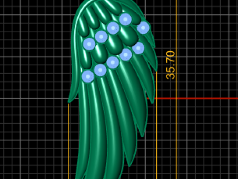 Modello stampabile 3D con ciondolo ala d'angelo Modello di stampa 3D