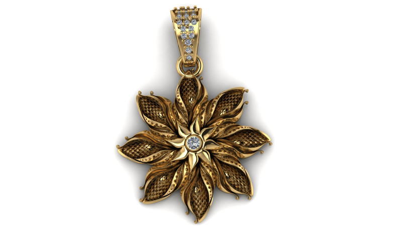 Premium Wabenblumen-Anhänger 3D-druckbares Modell 3D Druckmodell .c4d .max .obj .3ds .fbx .stl .blend 