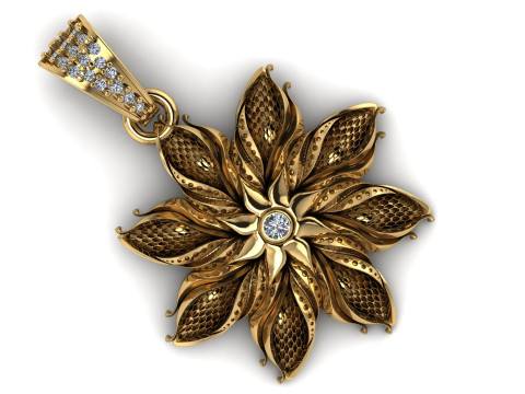 Premium Wabenblumen-Anhänger 3D-druckbares Modell 3D Druckmodell