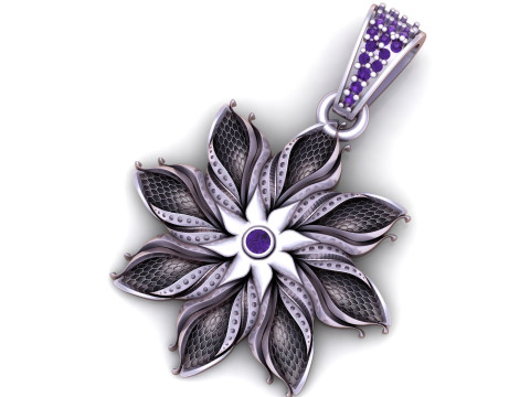 Premium Wabenblumen-Anhänger 3D-druckbares Modell 3D Druckmodell