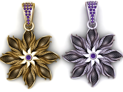 Premium Wabenblumen-Anhänger 3D-druckbares Modell 3D Druckmodell