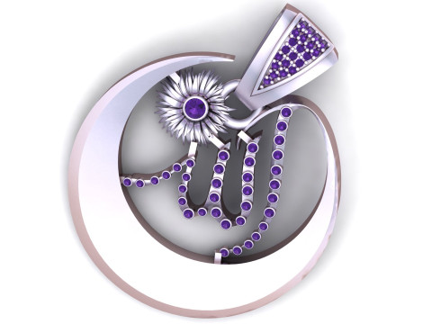 安拉名字书法吊坠 3D 打印模型 3D 打印模型