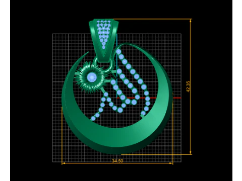 Allah Name Calligraphy Pendant 3D Printable Model 3D Print Model