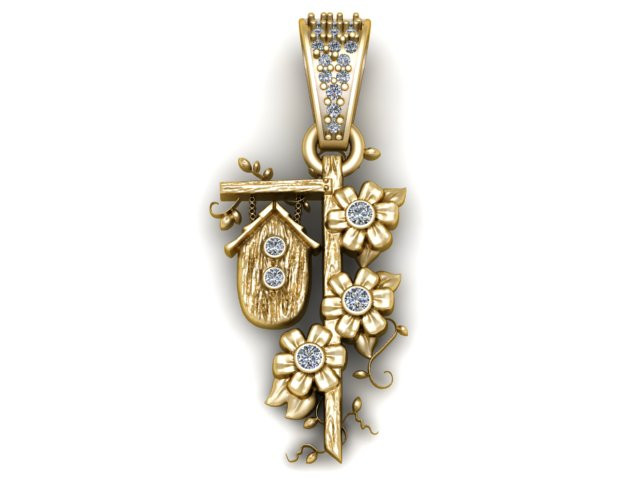 Kwiatowy wisiorek dla ptaków. Model do druku 3D Model do druku 3D .c4d .max .obj .3ds .fbx .stl .blend 