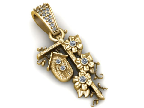 Kwiatowy wisiorek dla ptaków. Model do druku 3D Model do druku 3D