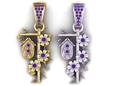 Kwiatowy wisiorek dla ptaków. Model do druku 3D Model do druku 3D