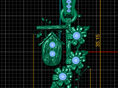 Kwiatowy wisiorek dla ptaków. Model do druku 3D Model do druku 3D