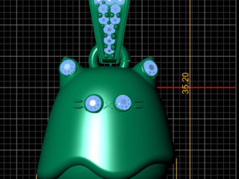 可爱的猫幽灵吊坠 3D 打印模型 3D 打印模型