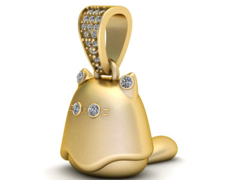 可爱的猫幽灵吊坠 3D 打印模型 3D 打印模型