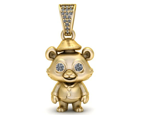 Panda Farmer Pendant 3D Printable Model 3D Print Model .c4d .max .obj .3ds .fbx .stl .blend