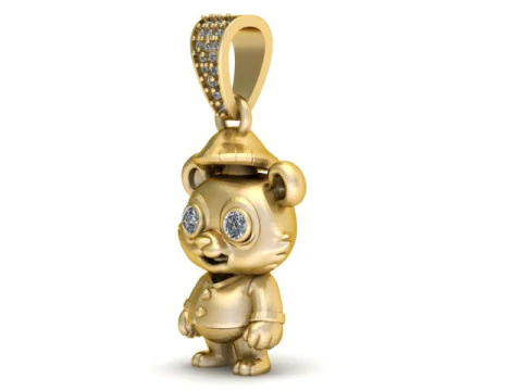 Panda Farmer Pendant 3D Printable Model 3D Print Model