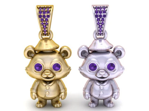 Panda Farmer Pendant 3D Printable Model 3D Print Model