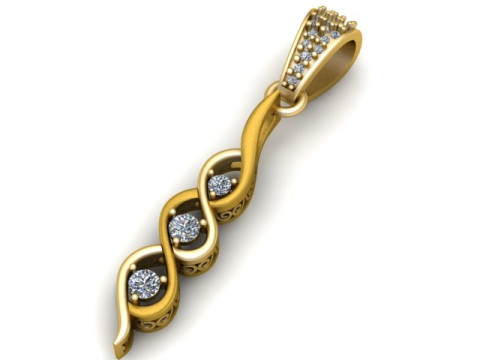 螺旋吊坠 3D 可打印模型 3D 打印模型