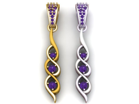 螺旋吊坠 3D 可打印模型 3D 打印模型