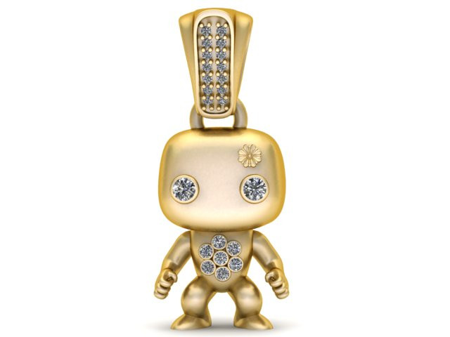 Personaje con colgante de arma modelo imprimible en 3D Modelo de impresión 3D .c4d .max .obj .3ds .fbx .stl .blend