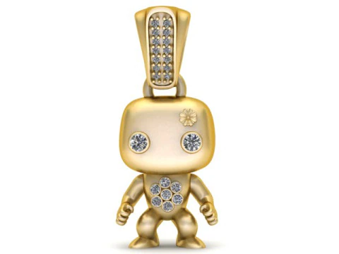 Character with Weapon Pendant 3D Printable Model 3D Print Model