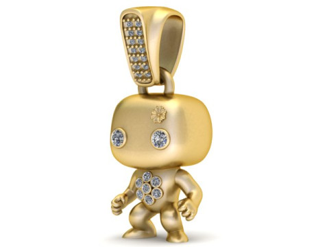 Personaje con colgante de arma modelo imprimible en 3D Modelo de impresión 3D