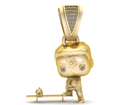 Simpatico modello stampabile 3D con pendente a forma di robot Modello di stampa 3D