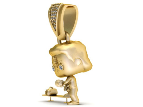 Simpatico modello stampabile 3D con pendente a forma di robot Modello di stampa 3D