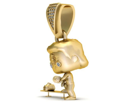 Cute Robot-Character Pendant 3D Printable Model 3D Print Model