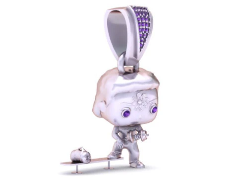 Cute Robot-Character Pendant 3D Printable Model 3D Print Model